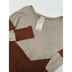 Lovely Melody Pumpkin Patch Block Sweater Women's Size Medium Rust & Tan NEW